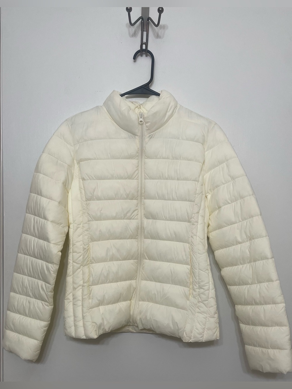 #92cLove Tree Ultra Light Packable Womens M White Quilted Puffer Jacket Full Zip